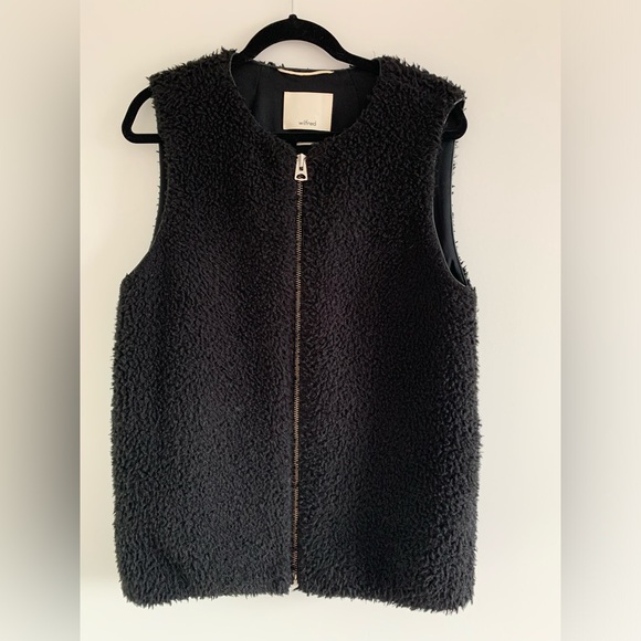 Wilfred Black Fleece (teddy bear) Vest - Picture 1 of 2